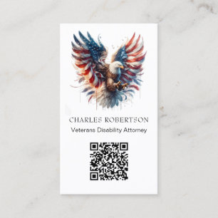 *~* AP16 Photo American Flagga Örn QR Visitkort