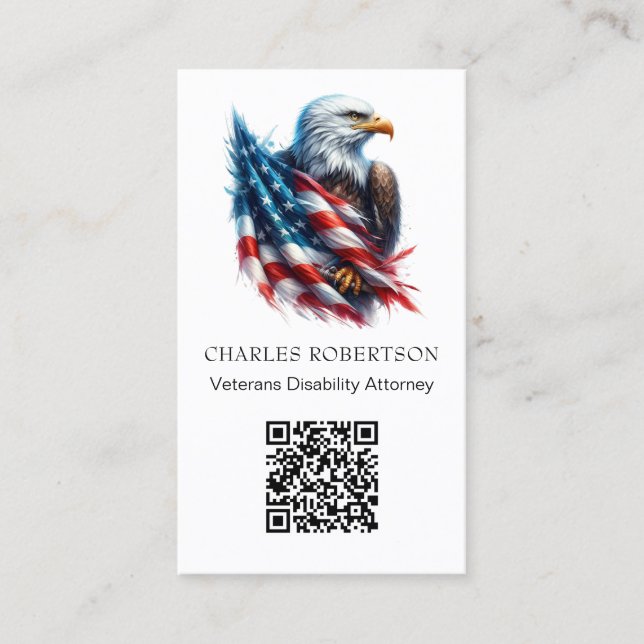 *~* AP16 - QR American Örn Photo Visitkort (Framsida)