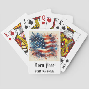 *** AP16 Röd Vit Blå Amerikansk Flagga Spel 7 Casinokort
