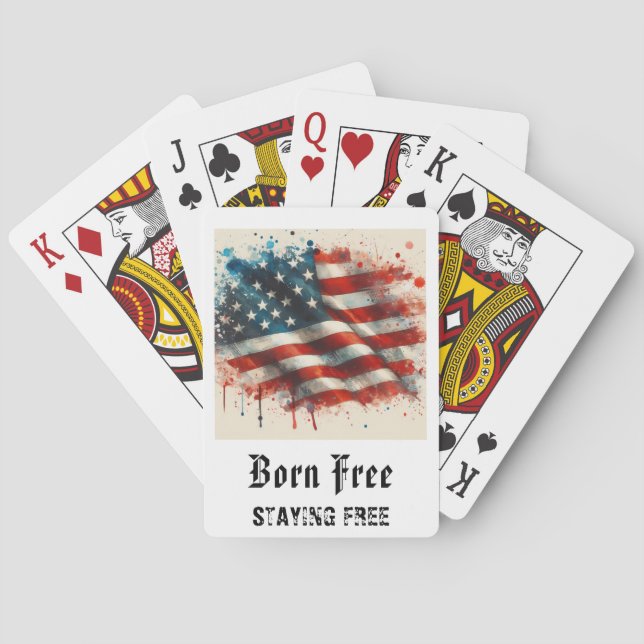 *** AP16 Röd Vit Blå Amerikansk Flagga Spel 8 Casinokort (Baksidan)