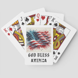 *** AP16 Röd Vit Blå Amerikansk Flagga Spel 9 Casinokort