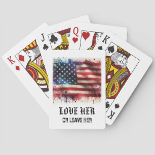 *** AP16 Röd Vit Blå Amerikansk Flagga Spela 4 Casinokort