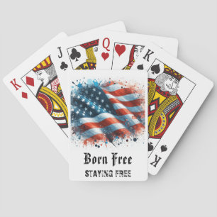 *** AP16 Röd Vit Blå Amerikansk Flagga Spela 6 Casinokort