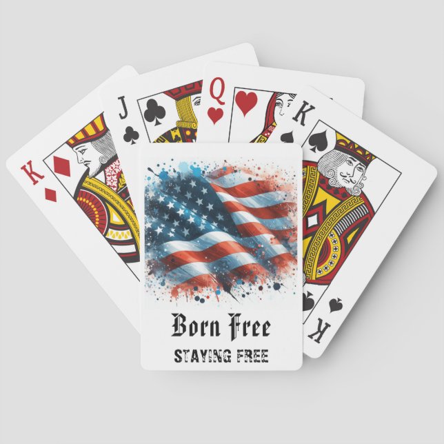 *** AP16 Röd Vit Blå Amerikansk Flagga Spela 6 Casinokort (Baksidan)