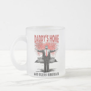 *~* AP16 Trump Pappa Hemma MAGA Vita Hus Frostad Glasmugg