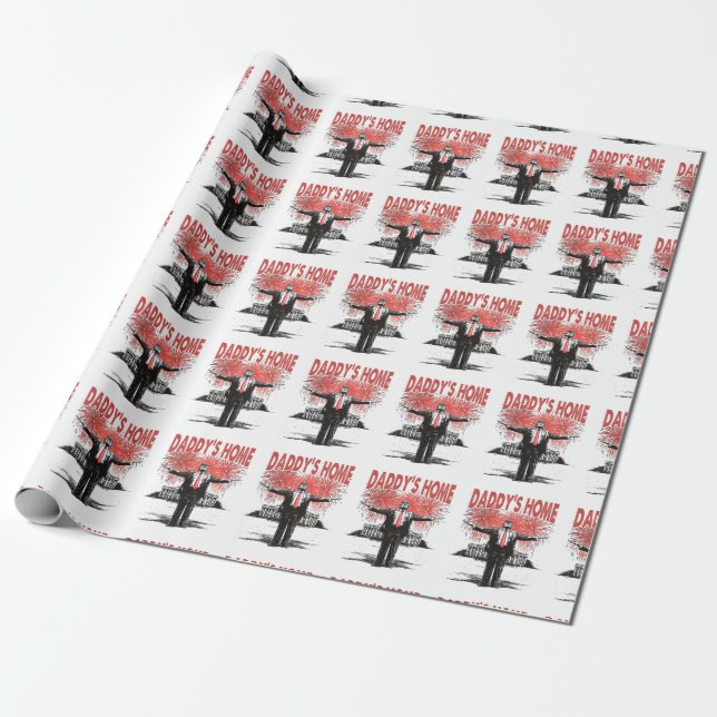*~* AP16 Trump Pappa Hemma MAGA Vita huset Presentpapper (Utrullad)