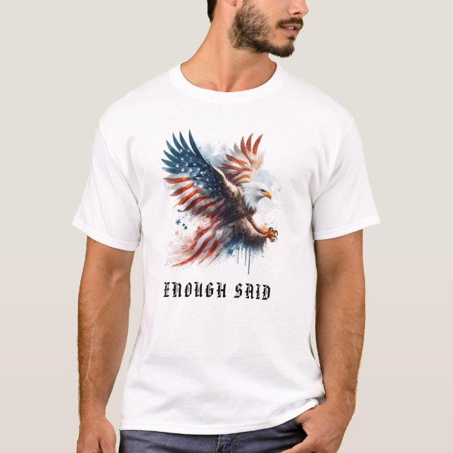 *~* AP16 USA Detaljerad amerikansk Flagga Örn T Shirt (Framsida)