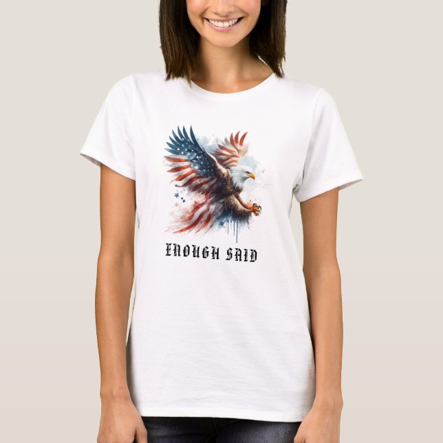 *~* AP16 USA Detaljerad amerikansk Flagga Örn T Shirt (Framsida)