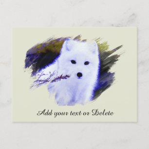 *~* AP18 Polar Twig Fox White Snö Fox Arktis Vykort