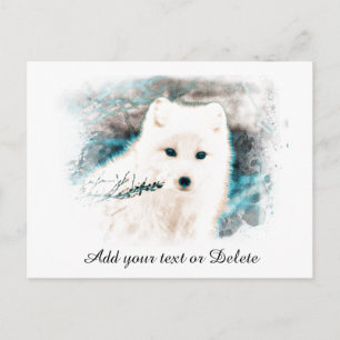 *~* AP18 Twig Snö Fox White Fox Polar Arktis Vykort