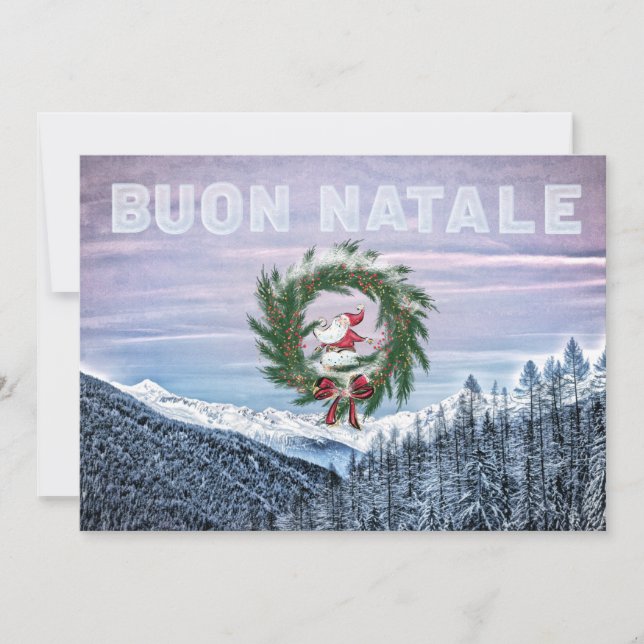 * AP20 BUON NATALE Italian Language Christmas Inbjudningar (Framsida)