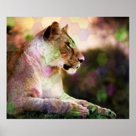 *~* AP23 Artistic RAINBOW Abstrakt LIONESS Art Poster