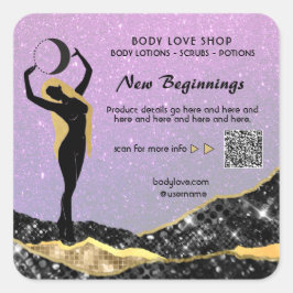 *~* AP24 Regnbåge guddess avsikt Ombre Spell Fyrkantigt Klistermärke