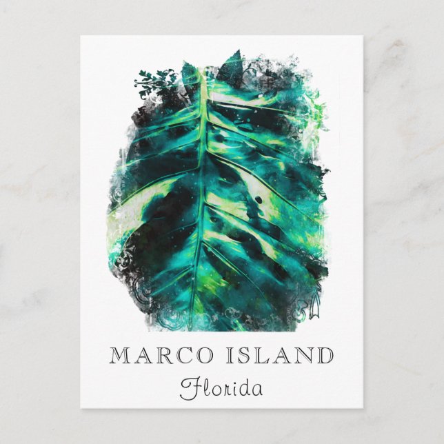 *~* AP25 Personalisera Tropical Handflatan Löv Tra Vykort (Framsida)