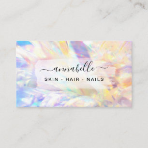 *~* AP26 OPAL Prism Rainbow Crystal Etheral QR Visitkort