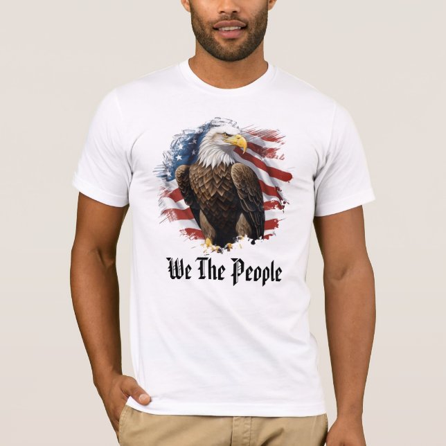 *~* AP27 Patriotic American Flagga Örn Manar T Shirt (Framsida)