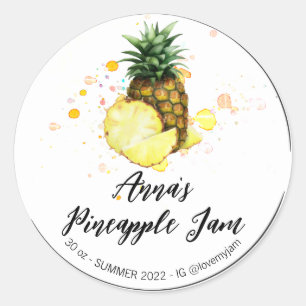 *~* AP30 PINEAPPLE Homemade Jelly Sylt Preserve Runt Klistermärke