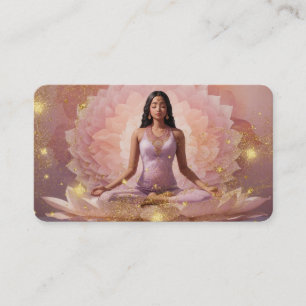 *~* AP32 Dusty Ro Stars Lotus Woman QR Mandala Visitkort
