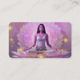*~* AP32 Lavender Rosa Lotus Woman QR Mandala Visitkort