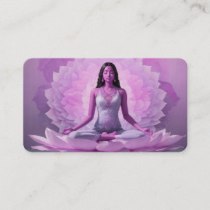 *~* AP32 Lavender Rosa Lotus Woman QR Mandala Visitkort