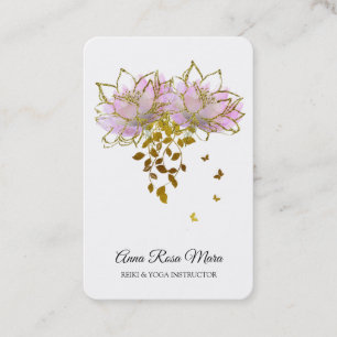 *~* AP32 Rosa Lotus Butterfly Flower Logotyp Zen Q Visitkort