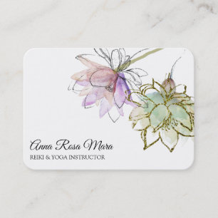 *~* AP32 Rosa Lotus LOGOTYP Flower Zen QR Yoga Visitkort