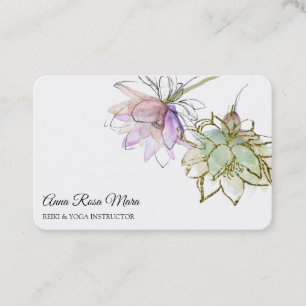*~* AP32 Rosa Lotus Yoga Flower Logotyp Zen QR Visitkort