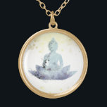 *~* AP33 Dusty BLUE Buddha Botanical Blommigt Lotu Guldpläterat Halsband<br><div class="desc">(sök-ID AP33 för liknande utformningar) Enkel och minimal Abstrakt Boho Zen Watercolor mjuk med GULD-områden. Det finns alternativ i form och metall som placerar färg i Silver Plate och Guld Plate. * Energetiskt utökad bohemisk botanisk trädgård / Bouquet-Blommigt / Pastel Modern Popular mjukt Colorful Zen Artistic Buddha / Buddhism med...</div>