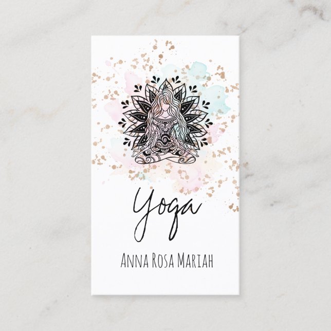 *~* AP33 Regnbåge Chakra Andlig Yoga Glitter Visitkort (Framsida)