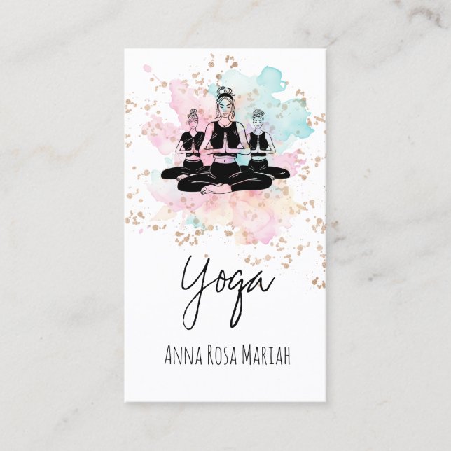 *~* AP33 Yoga Class Rainbow Chakra Andlig Visitkort (Framsida)
