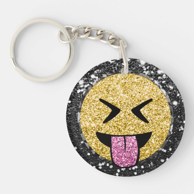 *~* AP40 Lycklig Rosa Tunga Mouth Emoji Glitter K (Framsidan)