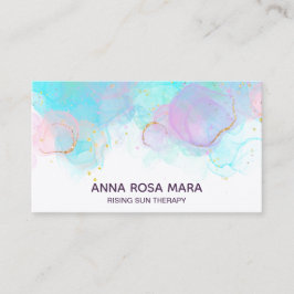 *~* AP46 Pastel Guld Glitter Abstrakt Bläck LOGOTY Visitkort