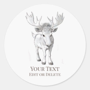 *~* AP49 Cute Tecknad Rustic Baby MooseSticker Runt Klistermärke