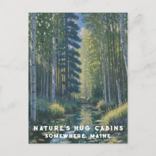 *~* AP49 Natur Maine Forest Skogen Vatten Lilies Vykort