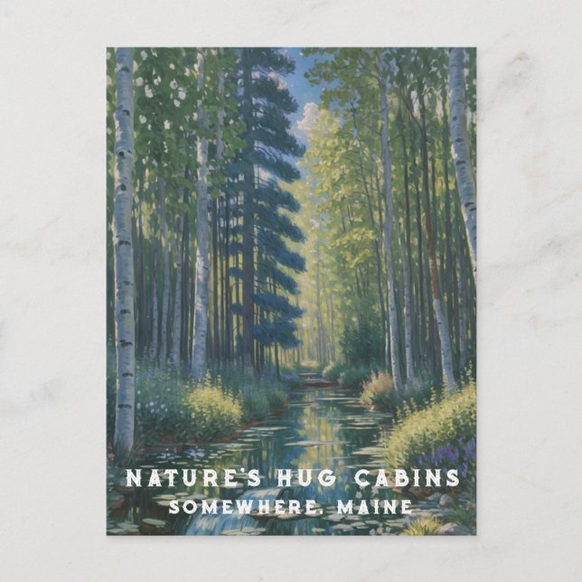 *~* AP49 Natur Maine Forest Skogen Vatten Lilies Vykort (Framsida)