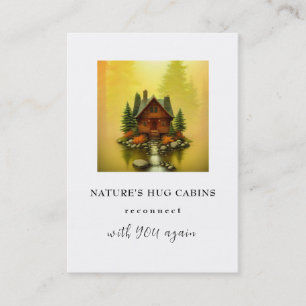 *~* AP49 Rustic Cabin Cottage QR LOGOTYP Fall Gold Visitkort