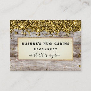 *~* AP49 Rustic QR Distress Wood Glitter Visitkort
