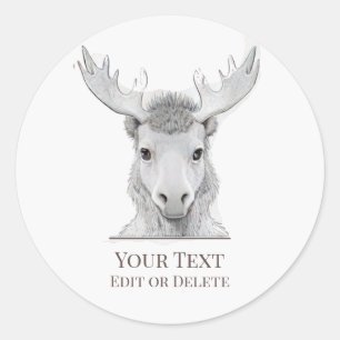 *~* AP49 Sweet Rustic Baby Moose Cute Runt Klistermärke