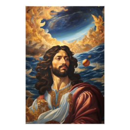 *~* AP50 Fantasy Univers Jesus Flower Måne Fototryck