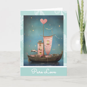 *~* AP51 30 Kärlek Boat Hearts Romantic Valentine Helgkort