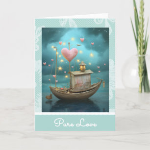 *~* AP51 33 Kärlek Boat Hearts Romantic Valentine Helgkort