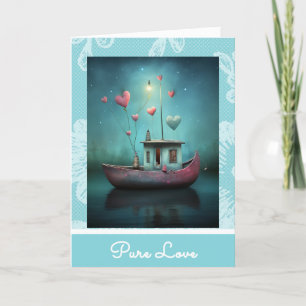 *~* AP51 8 Kärlek Boat Hearts Romantic Valentine Helgkort