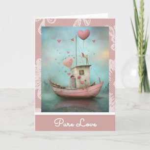 *~* AP51 Kärlek Boat Hearts 2 Romantiska Valentine Helgkort