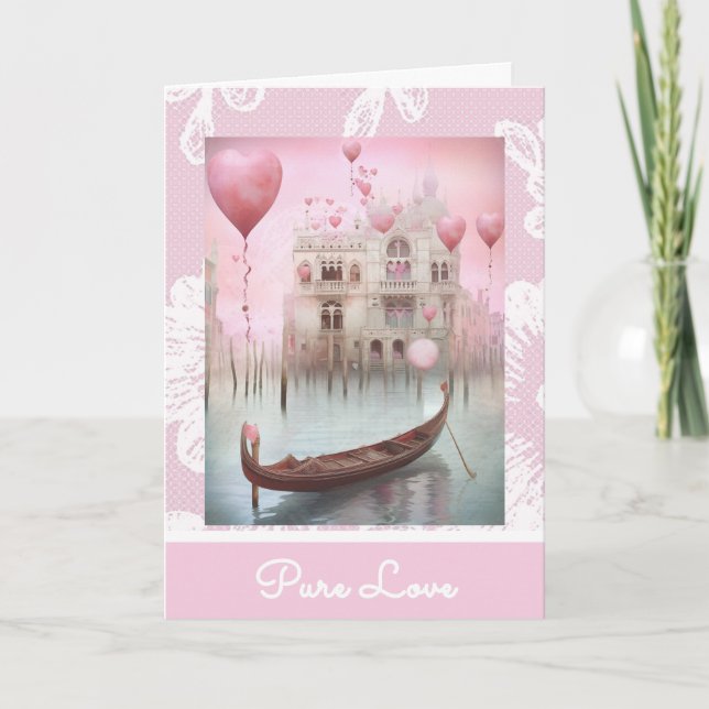 *~* AP51 Kärlek Boat Hearts Romantic Valentine 4 Helgkort (Framsida)