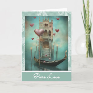 *~* AP51 Romantic Kärlek Boat Hearts Valentine 3 Helgkort