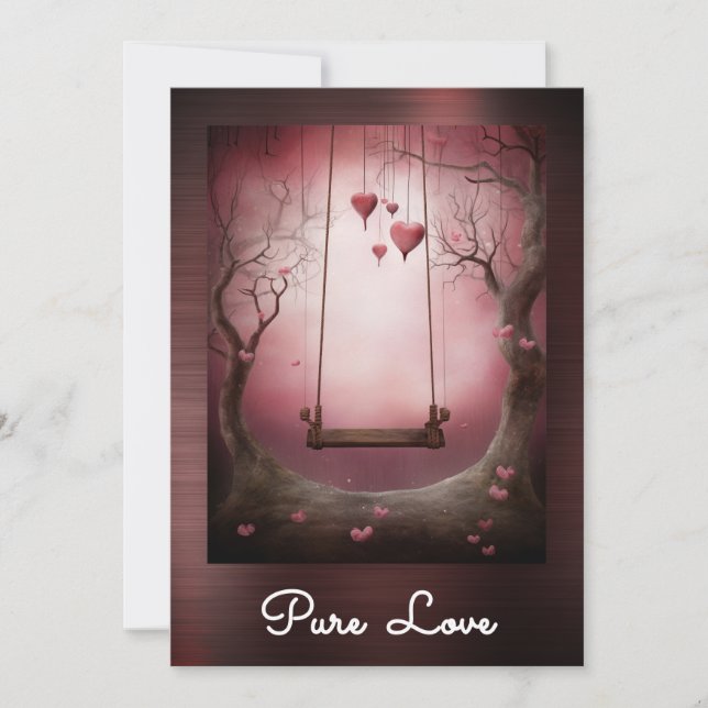 *~* AP51 Romantiska svänghjärter Valentine Serene  Inbjudningar (Framsida)