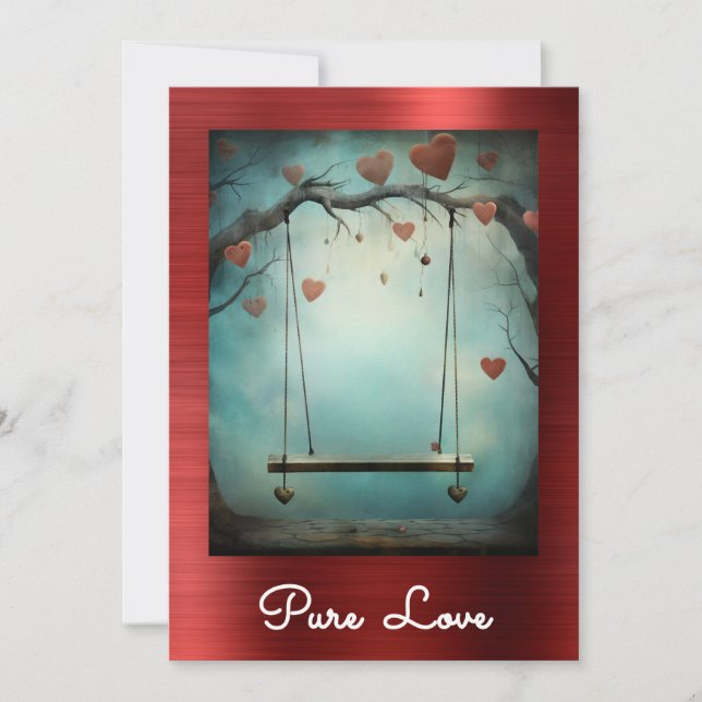 *~* AP51 Romantiska svänghjärter Valentine Serene  Inbjudningar (Framsida)