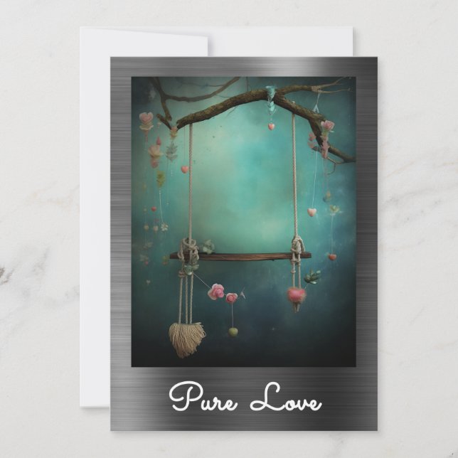 *~* AP51 Romantiska svänghjärter Valentine Serene  Inbjudningar (Framsida)