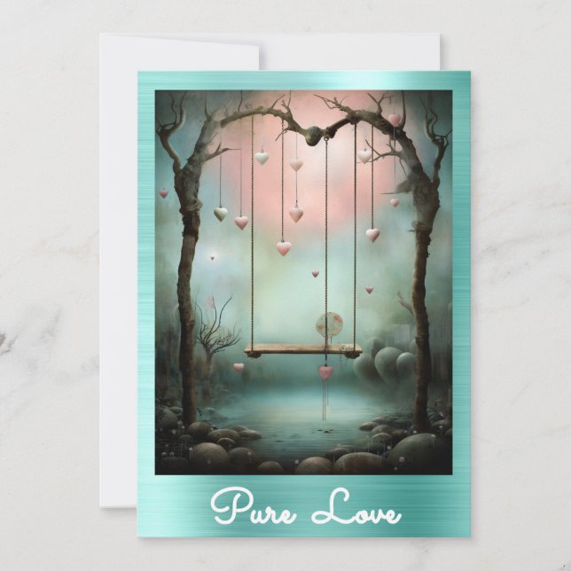 *~* AP51 Romantiska svänghjärter Valentine Serene  Inbjudningar (Framsida)