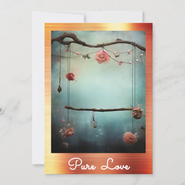 *~* AP51 Romantiska svänghjärter Valentine Serene  Inbjudningar (Framsida)